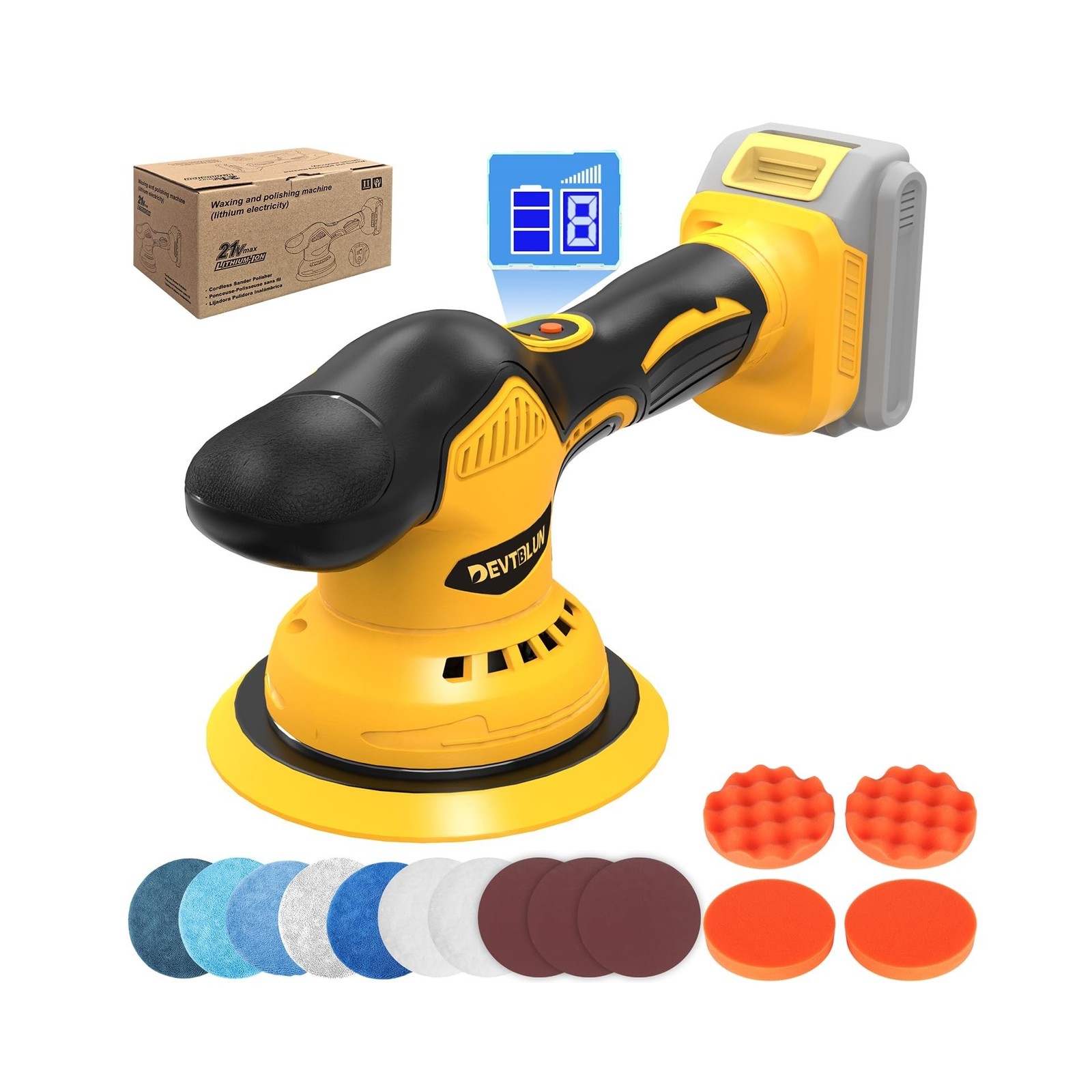 Cordless Car Buffer Polisher Kit for Dewalt 20V Battery(NO Battery),6 In Brus...