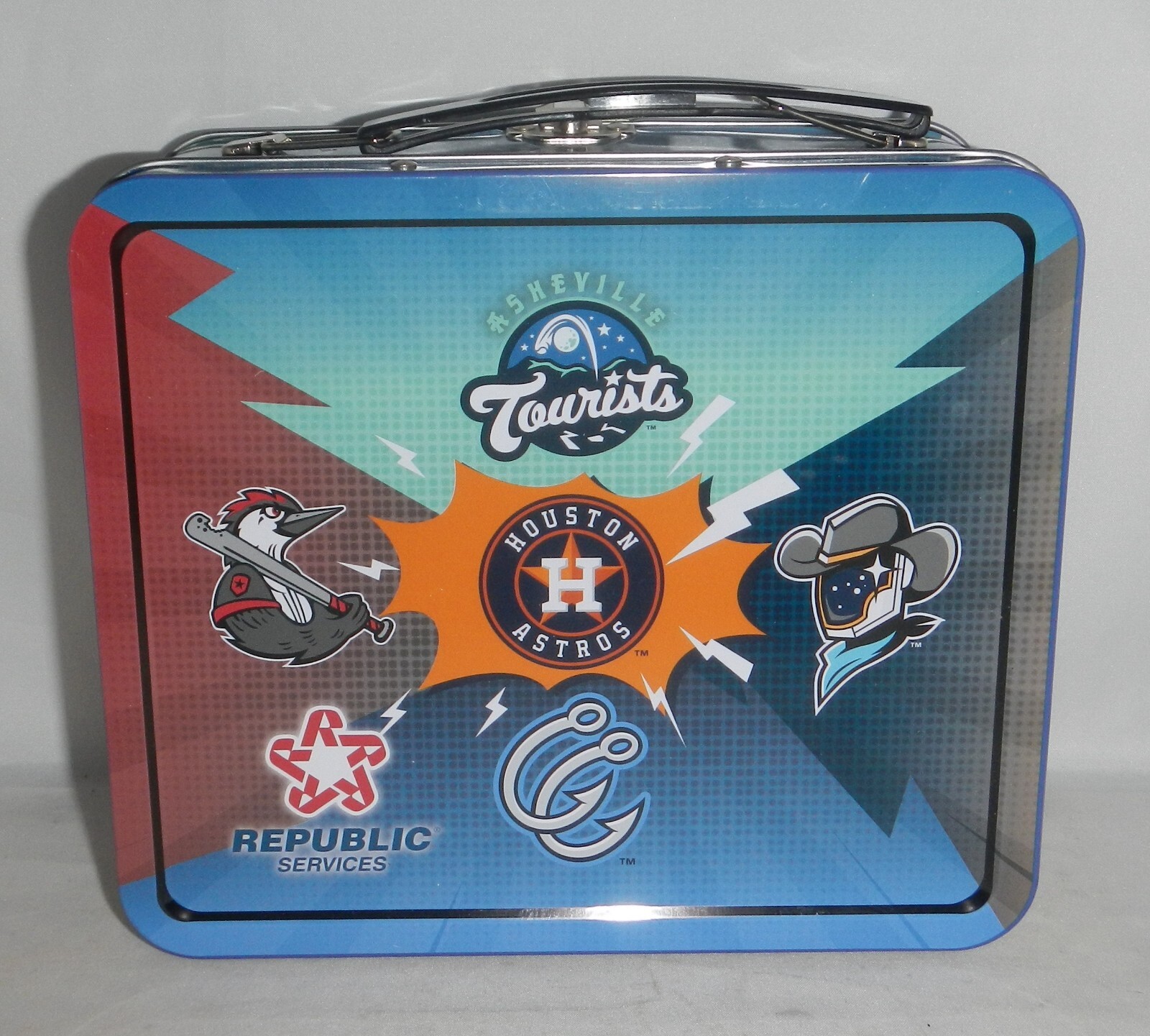 Houston Astros Texas Minor League Baseball Affiliate Team Logos Metal Lunch Box