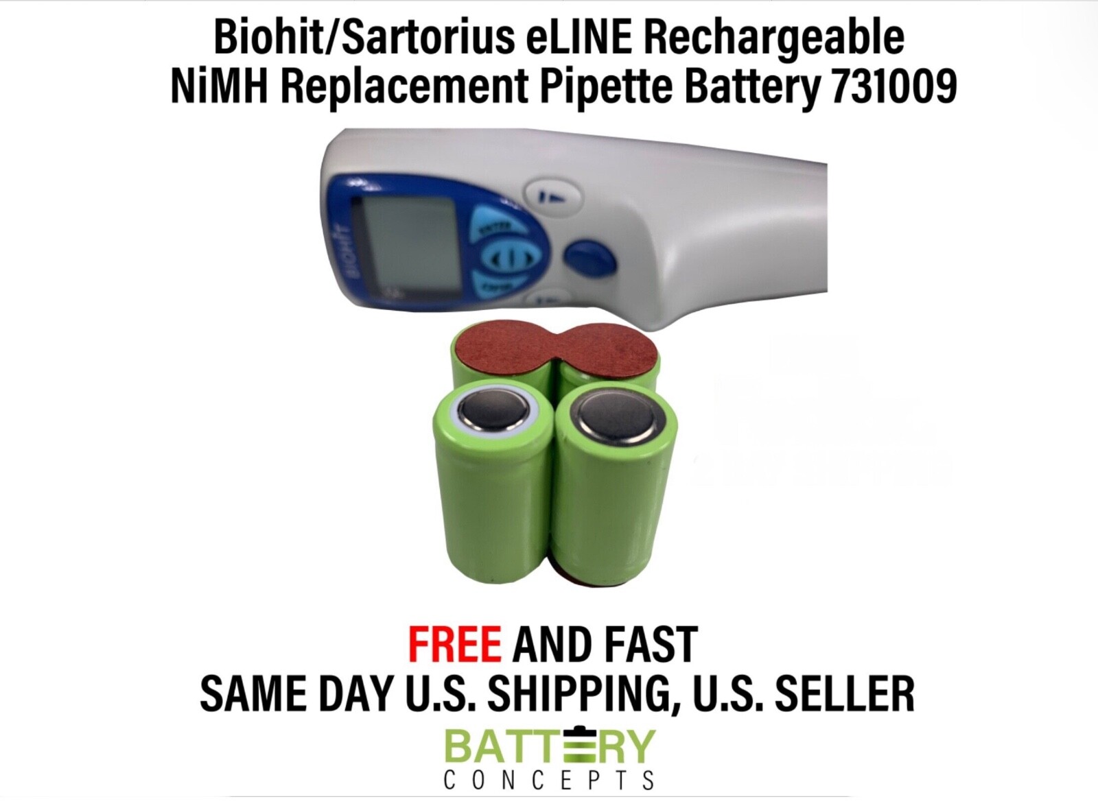 RECHARGEABLE NiMH REPLACEMENT BATTERY for Sartorius/Biohit eLine Pipette
