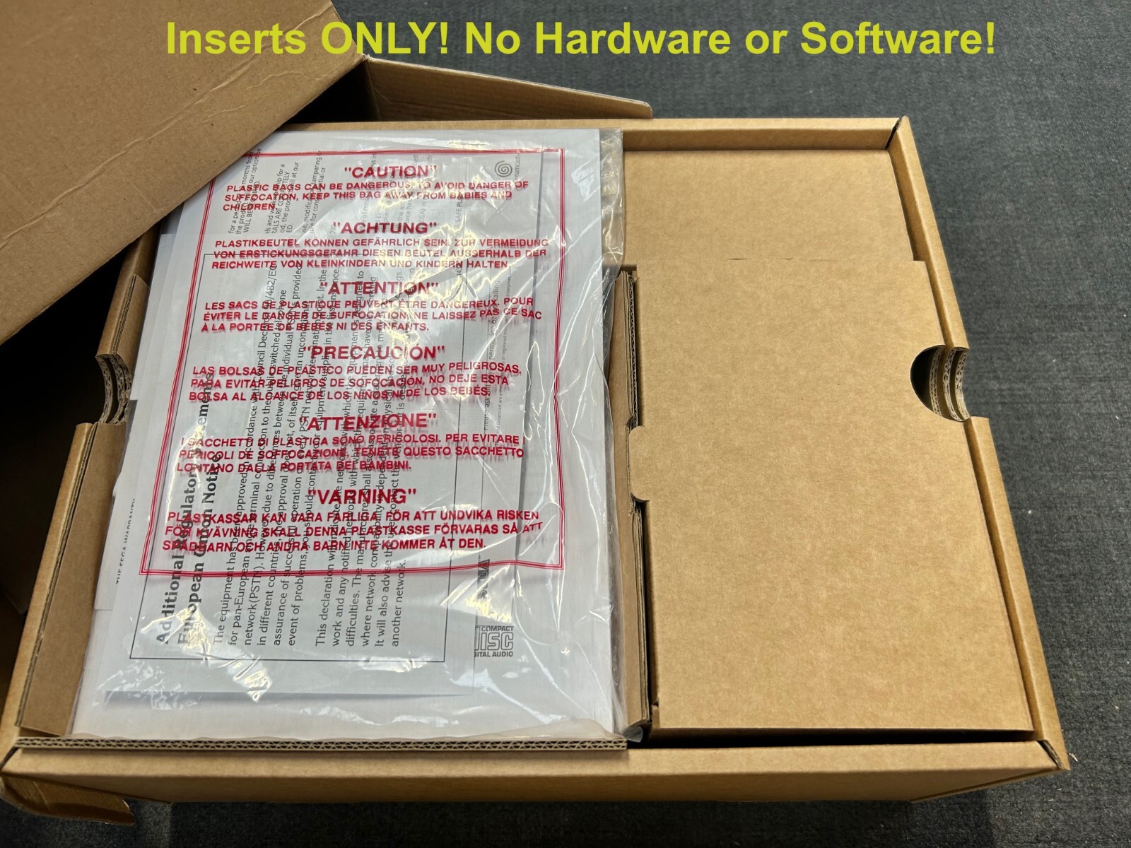 Sega Dreamcast CARDBOARD Inserts / Inlay / Tray ONLY (like Polys / Eggbox)