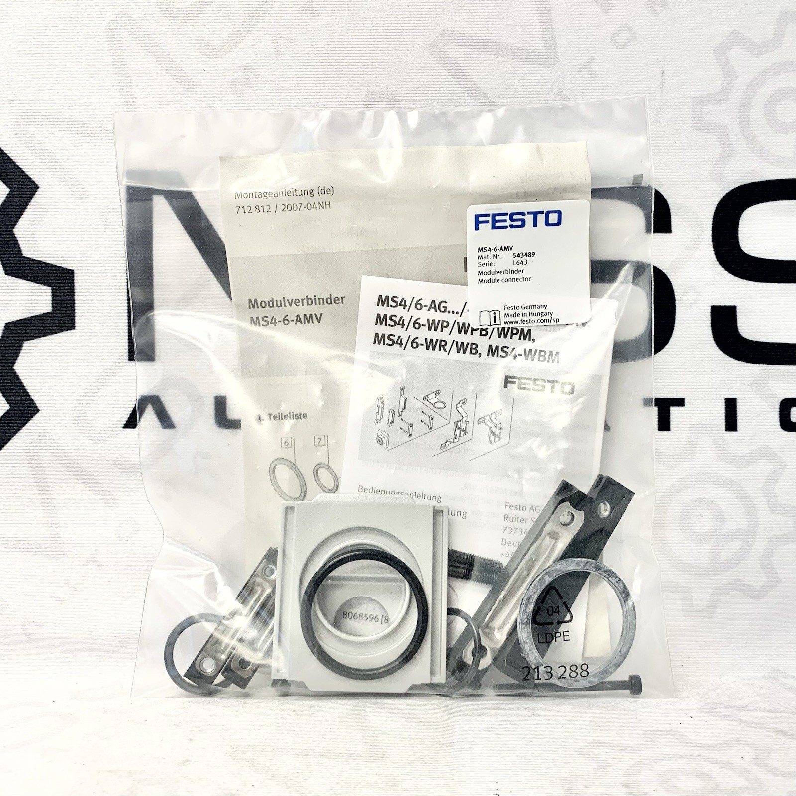Festo MS4-6-AMV Module Connector Pneumatic Valve Manifold Adapter Porting Block