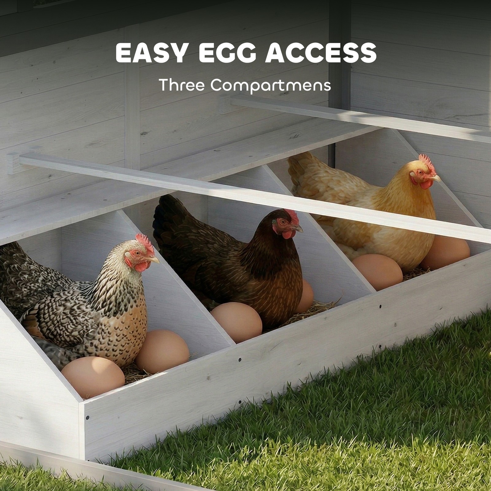 Chicken Coop, Wooden Hen House Outdoor Playhouse for 2-4 Chickens