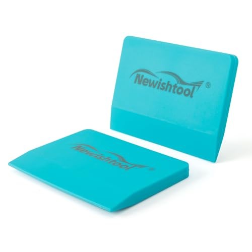 Soft Silicone Small Squeegee for Vinyl, 2 PCS PPF Tools Window Tinting V Blue