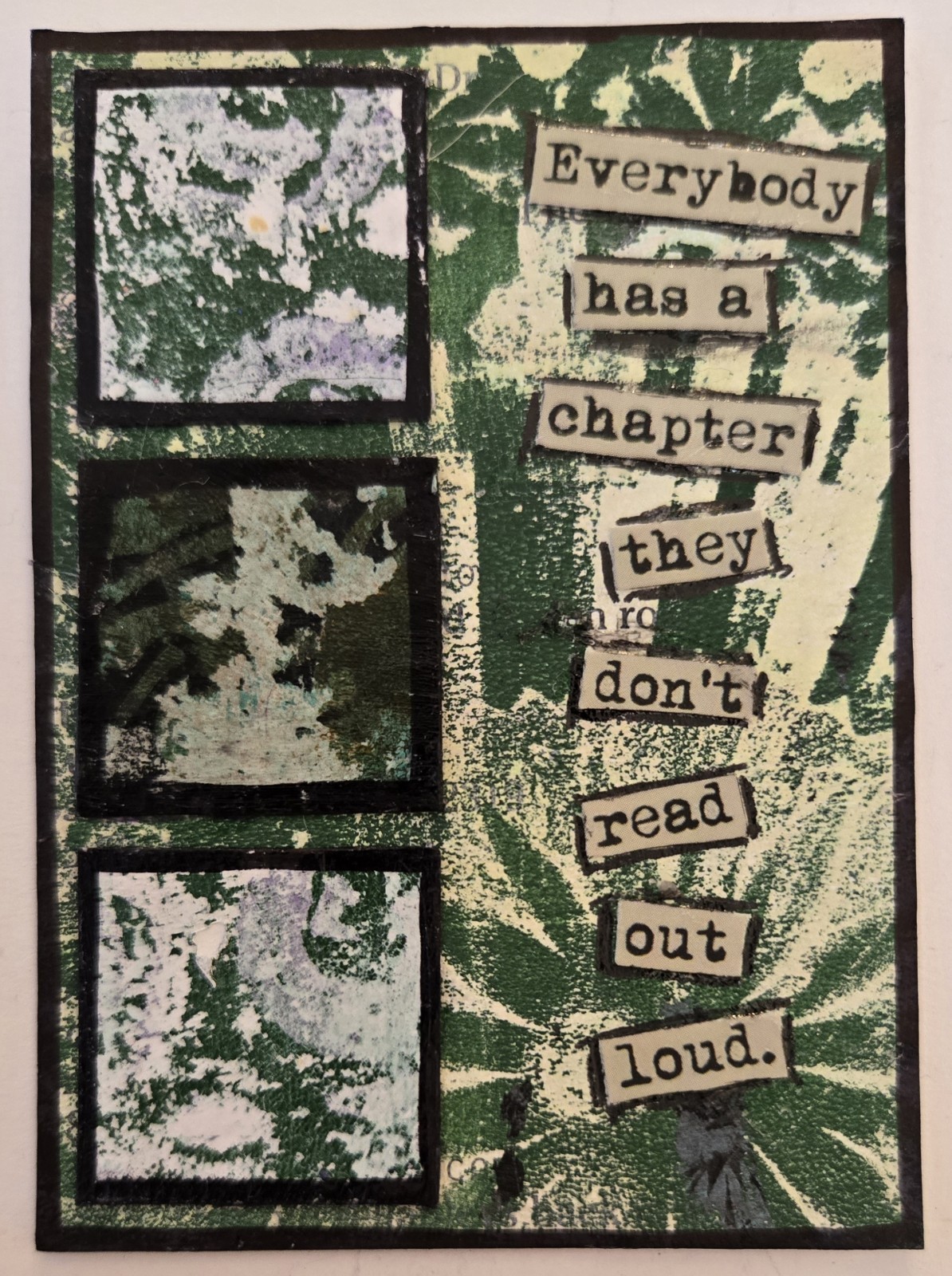 Mixed Media Collage Art Card ACEO ATC Inchie OOAK Acrylic Print Read Chapter