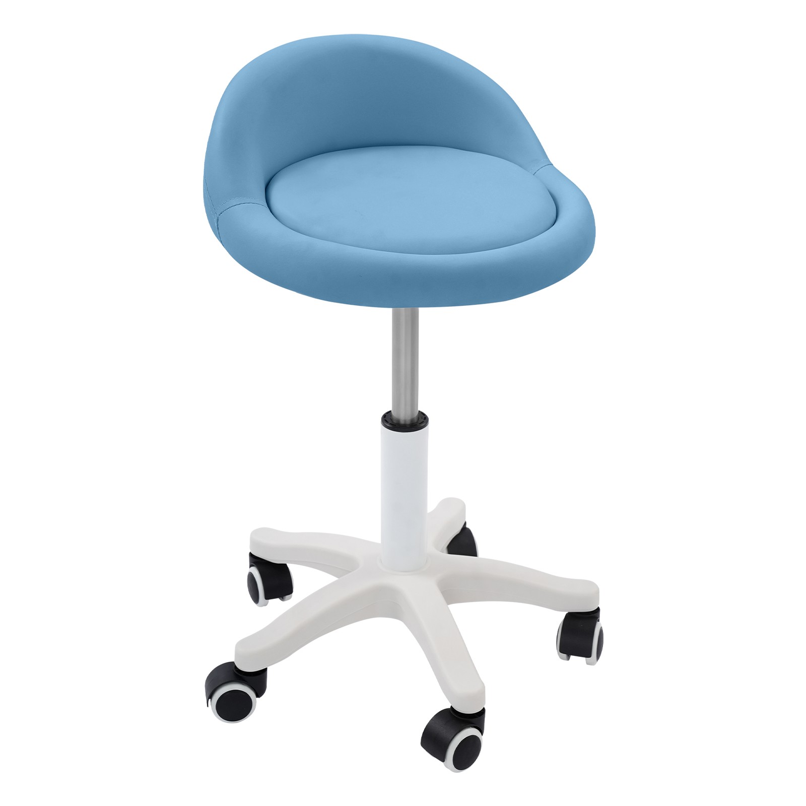 Adjustable Beauty Salon Chair, Rolling Stool, Rolling Stool with Low BackrestUS