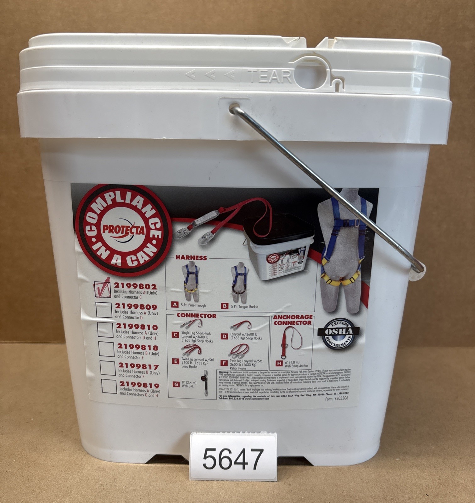 PROTECTA Compliance In A Can Kit 5pt Pass Through Harness Lanyard 2199802