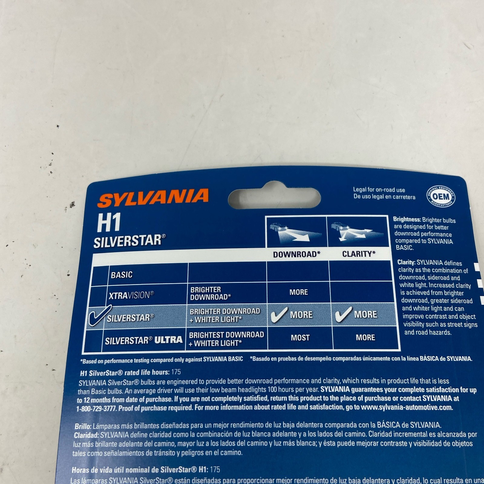 SYLVANIA SilverStar H1 Halogen Headlight Bulbs 2-Pack, White