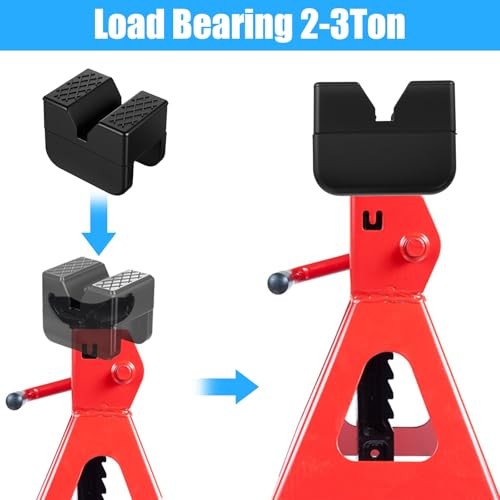 8 Pcs 2 Types Jack Stand Pads Adapter Universal Rubber Slotted Frame Rail
