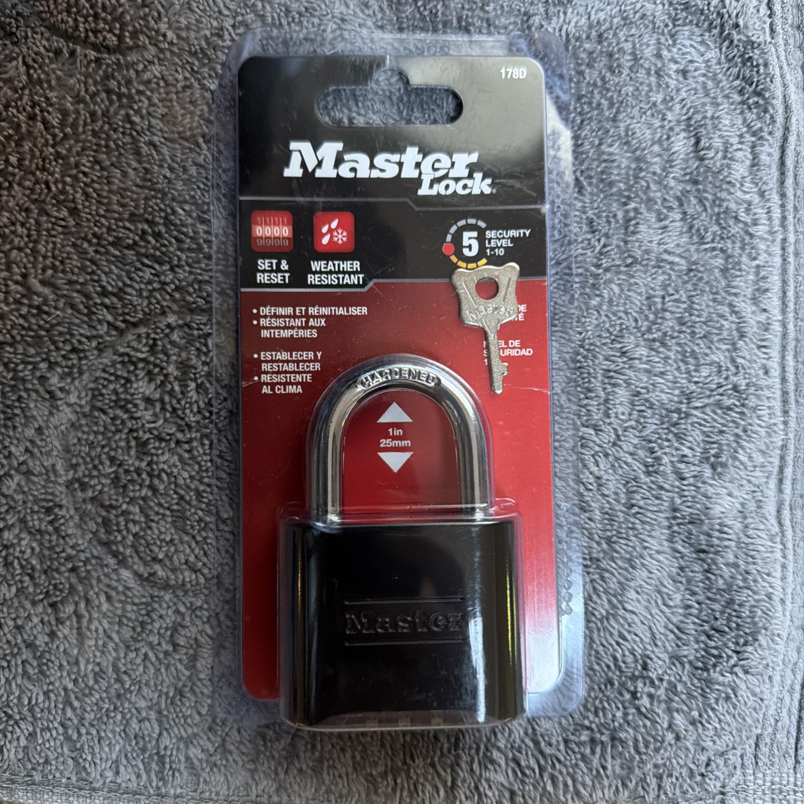 Master Locks 178D Combination Solid Body Padlock - Black