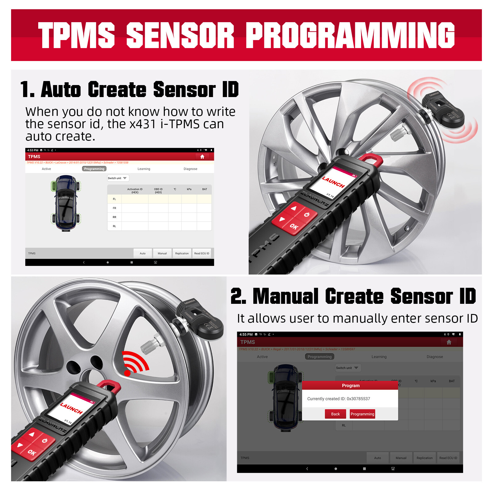 Launch X-431 i-TPMS TPMS Tire Pressure Detector Car Programmer TPMS Sensor Tool