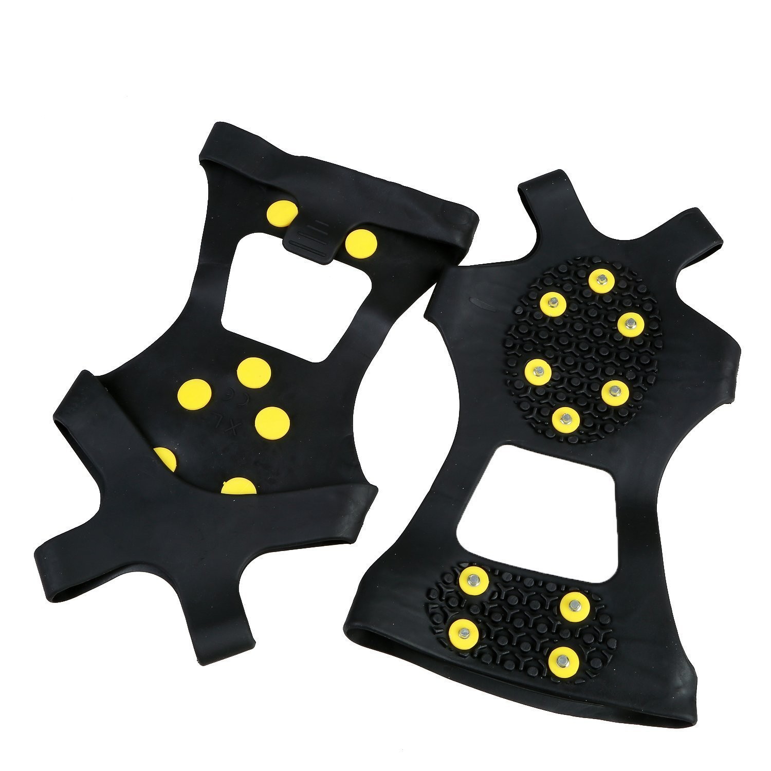 Shoe Ice Traction Cleats, Easy Slip On, 10 Steel Studs, Size XL (1 Pair)