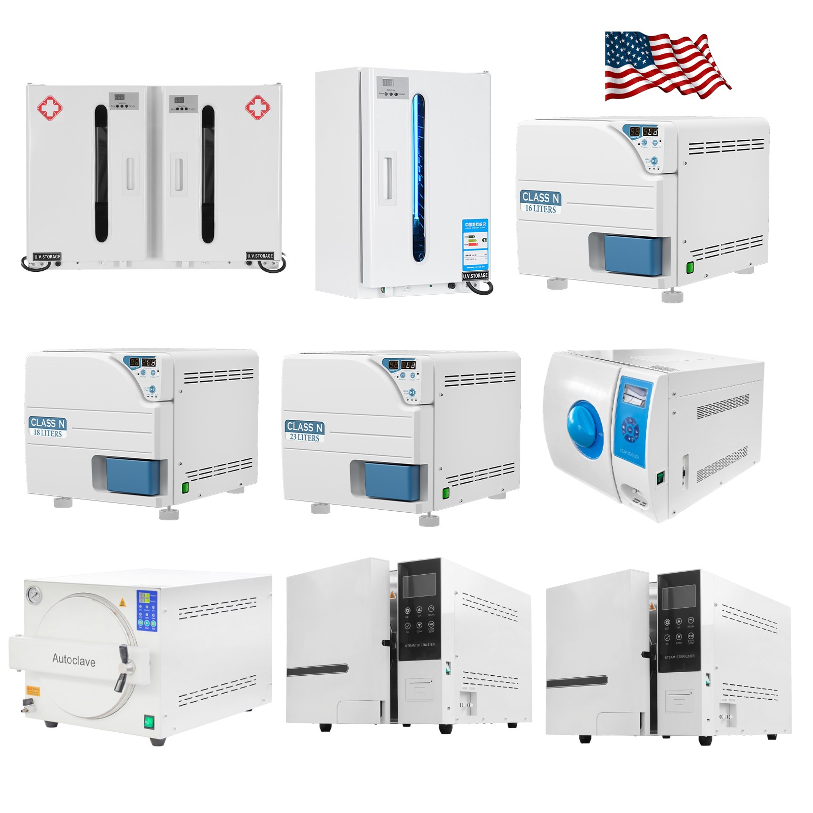 ETERFANT Dental Medical Autoclave Steam Sterilizer/UV Sterilizer Cabinet US