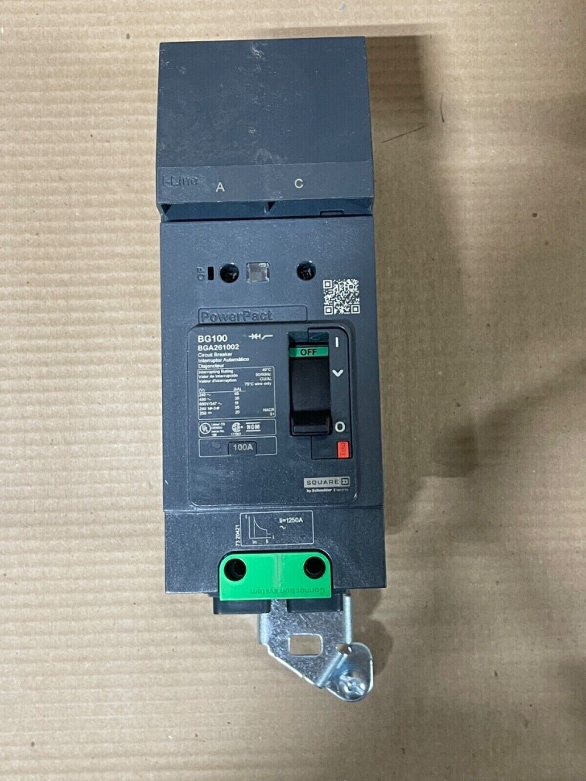 Square D BGA BGA261002 2 Pole 100 Amp 600v AC PHASE Circuit Breaker "AK"