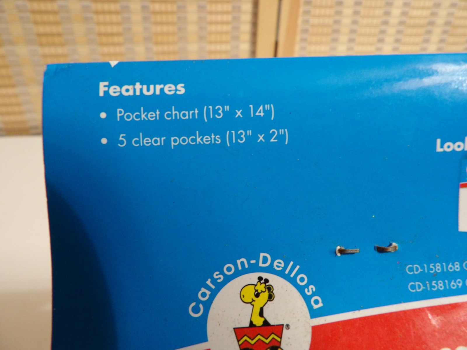 Daily Standards Pocket Chart (13"x14") with 3 Clear Pockets (13"x2")