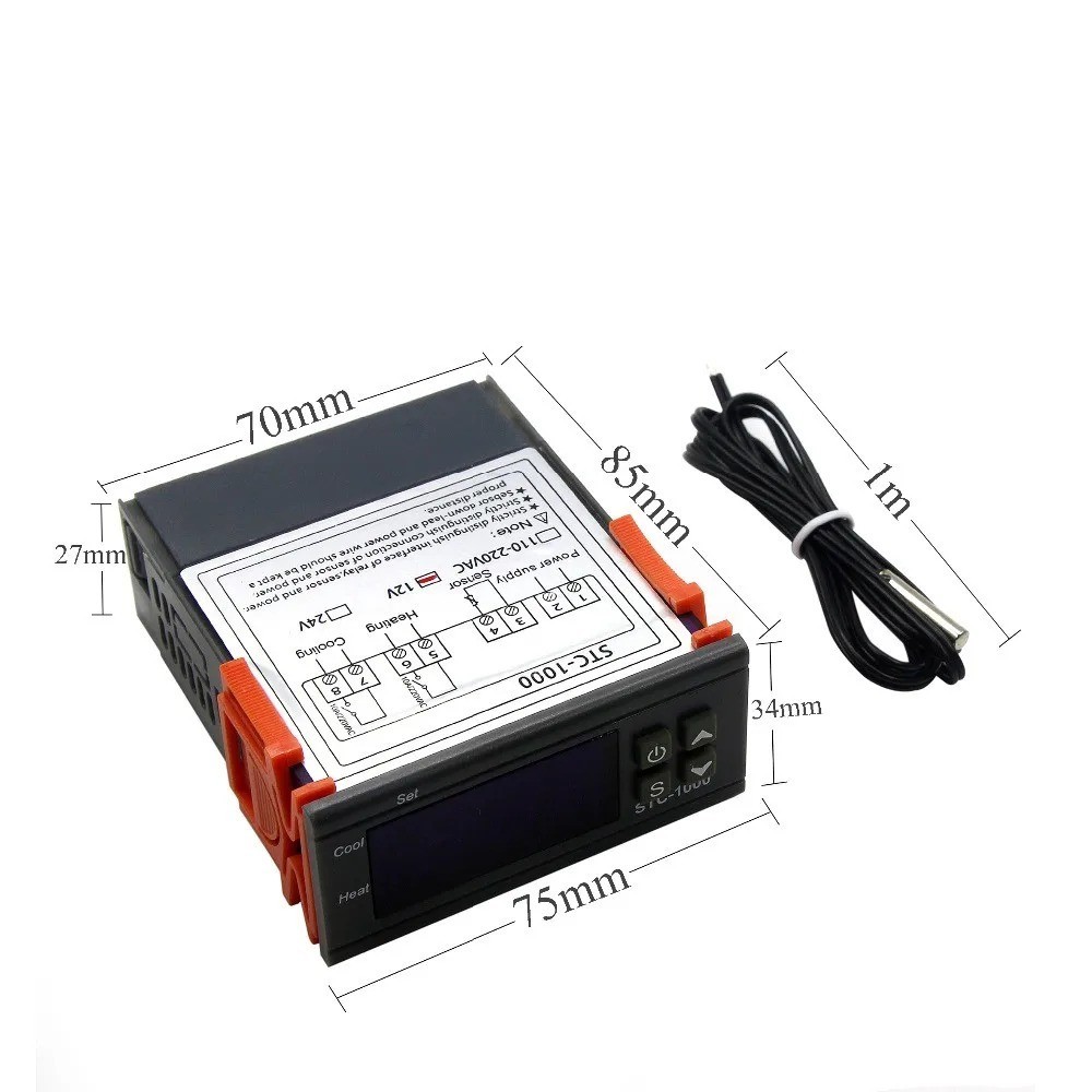 Universal STC-1000 Digital Temperature Controller Thermostat w/ Sensor AC 110V