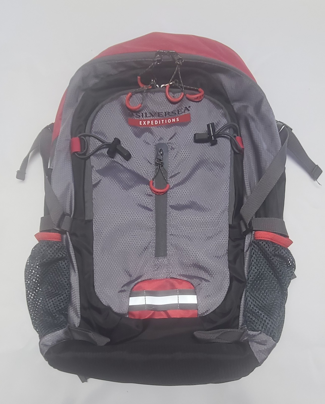 Silversea Expeditions Cruise Line Technical Backpack | Grey & Red Hiking Daypack