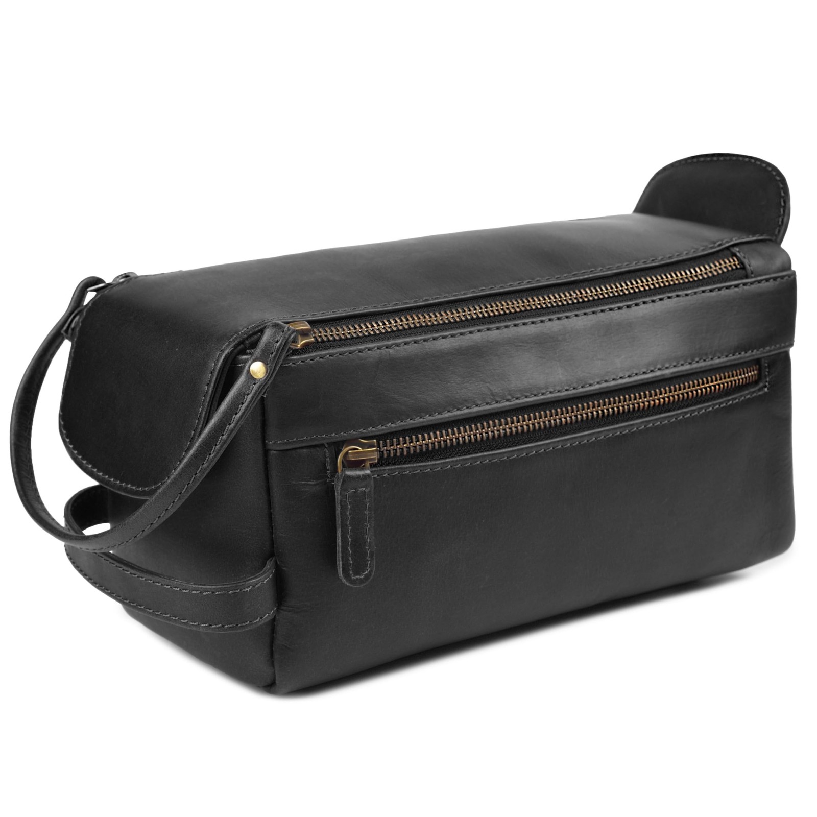 Genuine Leather Travel Toiletry Bag for Men & Women – Unisex Water-Resista