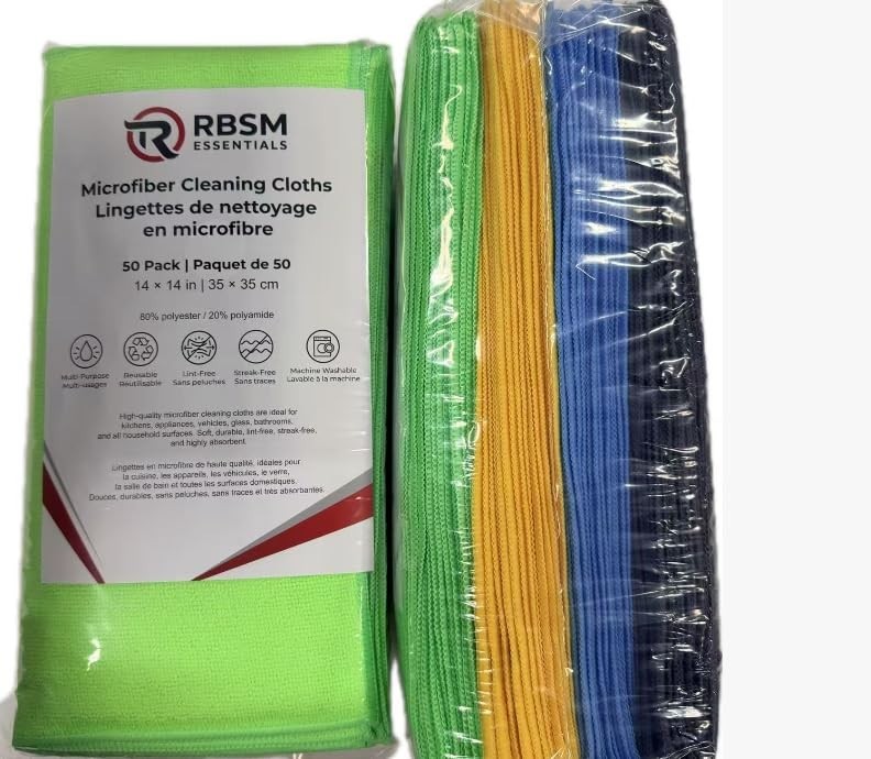 RBSM Standard Microfiber Cleaning Cloth RBSMMFC Lint-Free Reusable