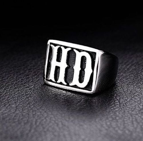 Titanium Stainless Steel Mens HD Harley Davidson Motorcycle Ring Biker Var Sizes