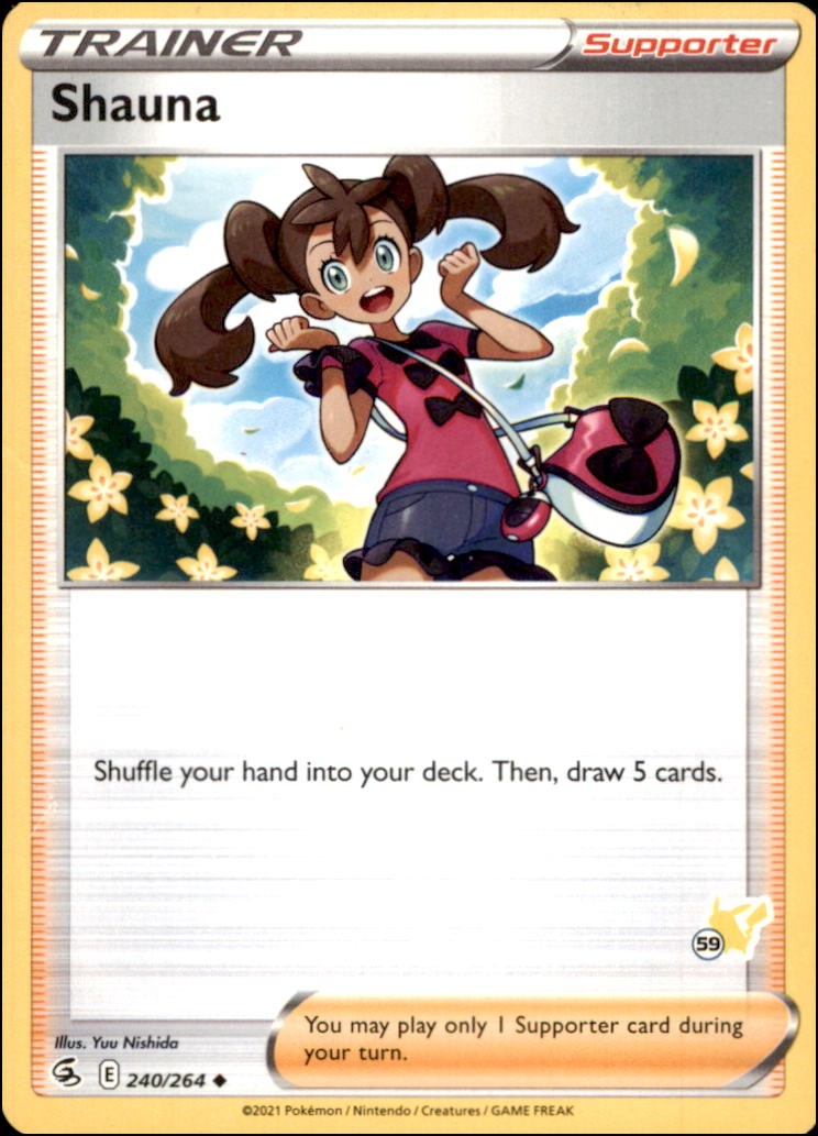 Pokemon - Shauna - (#59 Pikachu Stamped) #240/264 - Battle Academy 2022 Promo