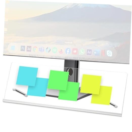 Monitor Memo Board Holder 14"x5", Office Organization Memo Holders for