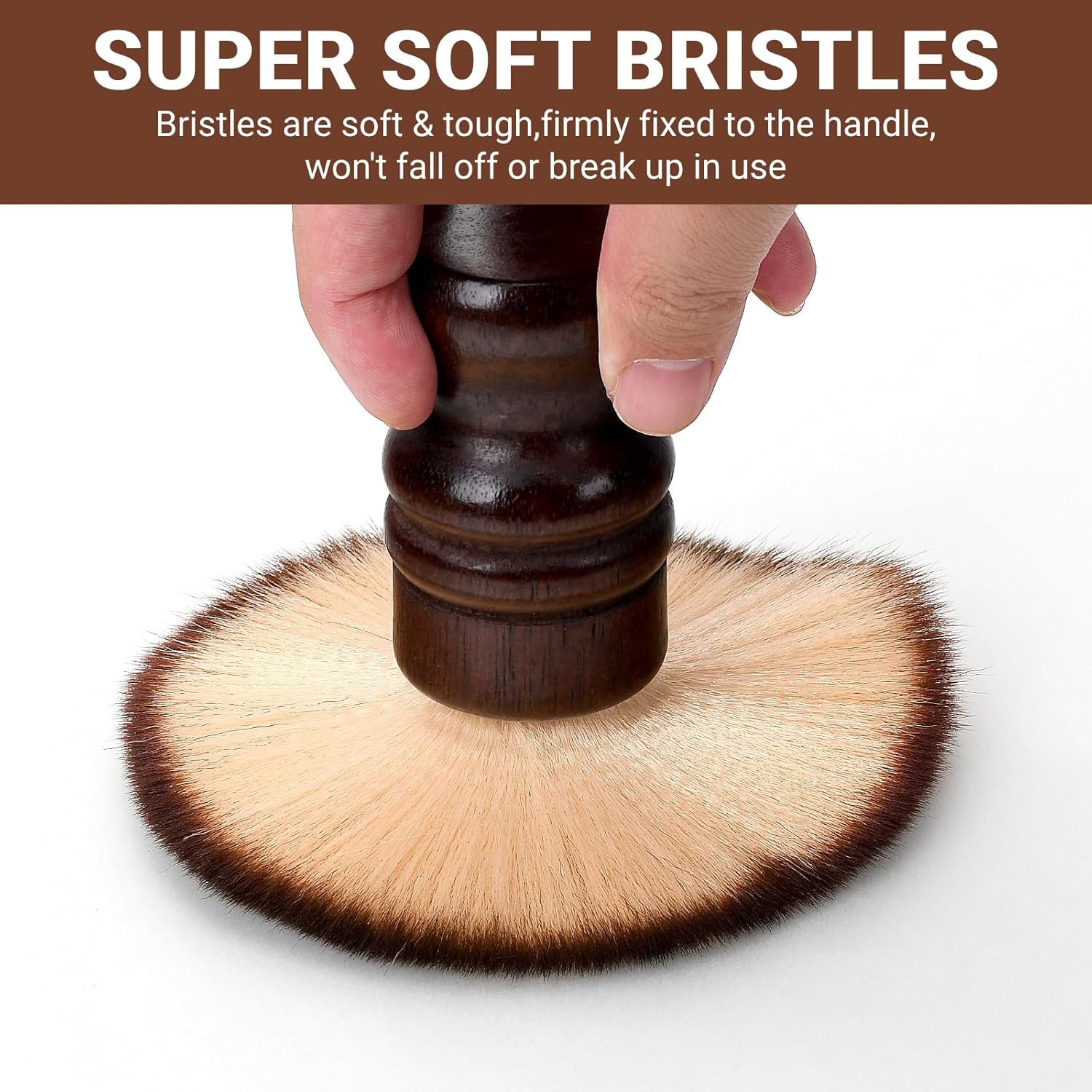 2-in-1 Vinyl Record Cleaning Kit with Stylus Brush - Anti Static Soft Brown
