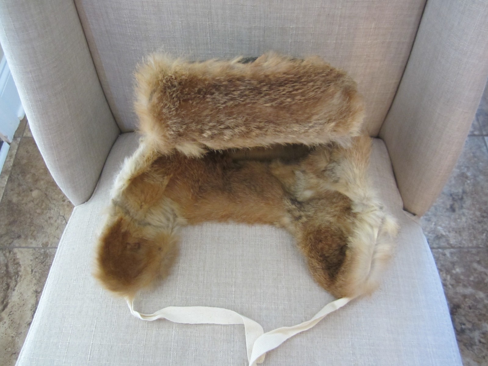 WW2 German Winter Fur Cap Replica Real Rabbit Fur And Wool
