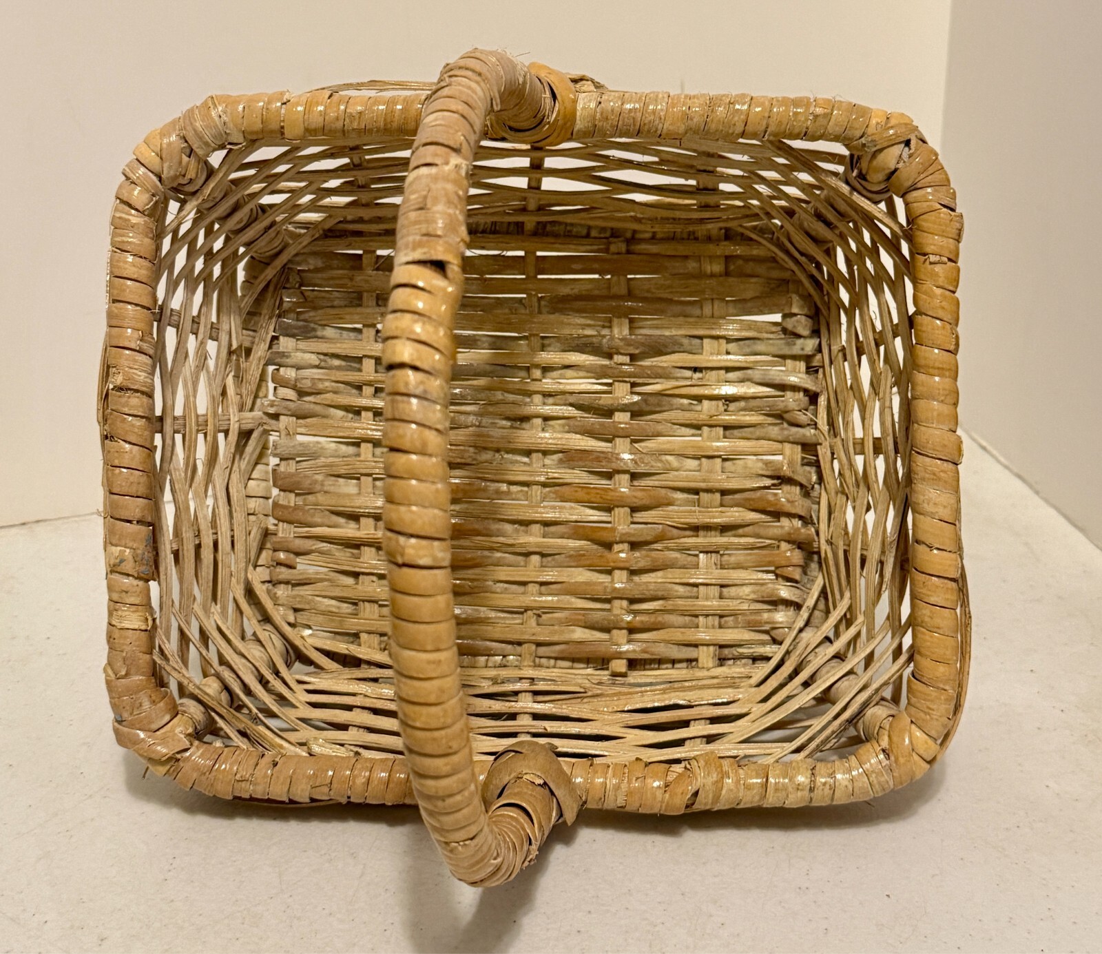 Wicker Woven Storage Basket 12" X 10” X 5” Rectangle 14" Tall with Handle