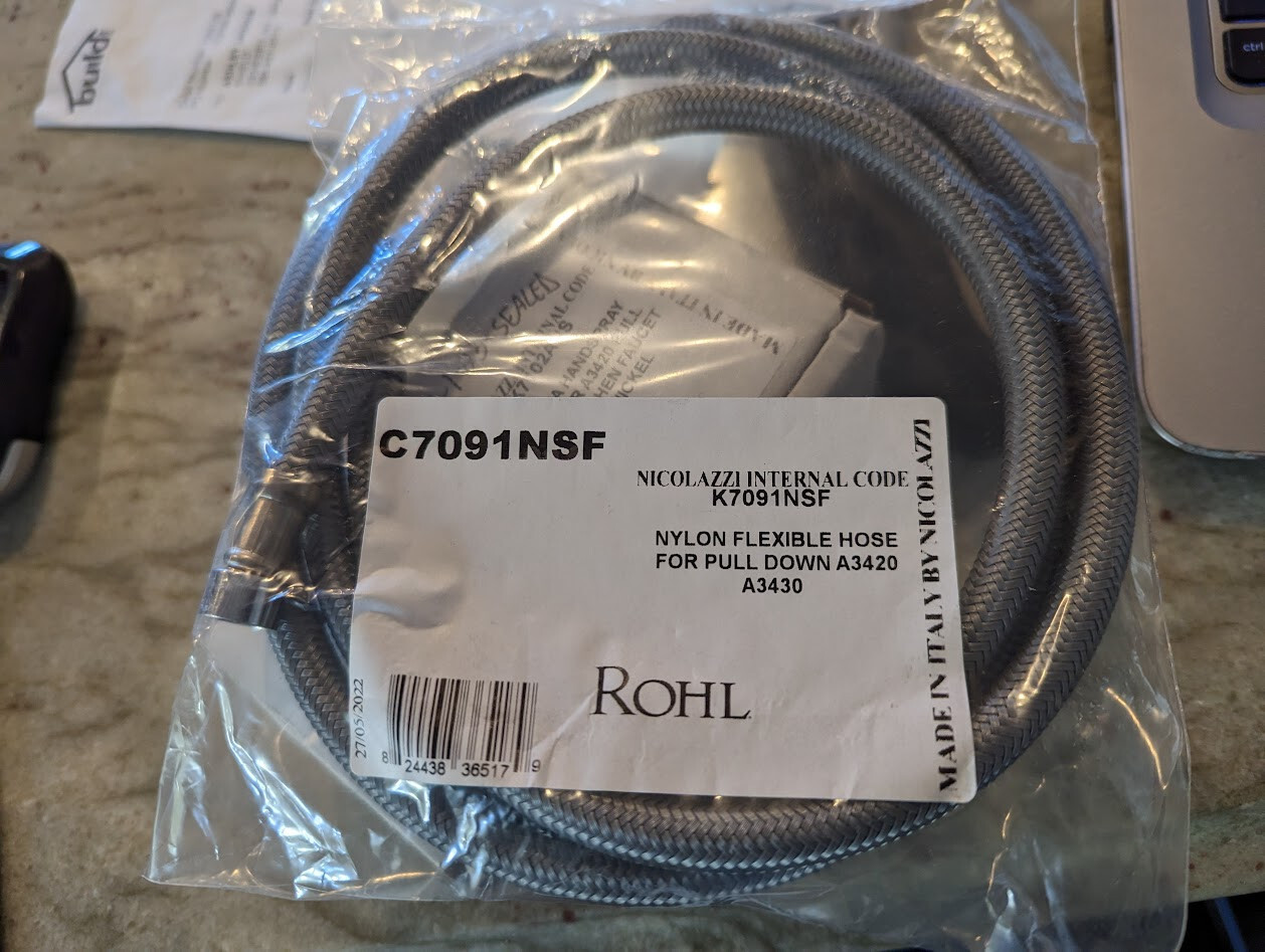 Rohl C7091NSF Kitchen Nylon Spray Hose For The A3420/A3430 Pullout Faucets