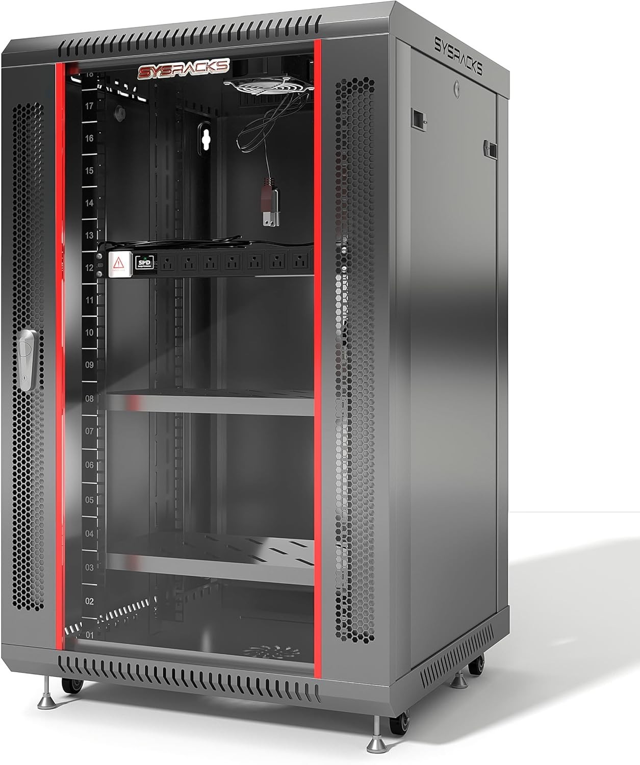Sysracks 18U 24" Deep Wall Mount IT Network Enclosure Server Rack Cabinet Box