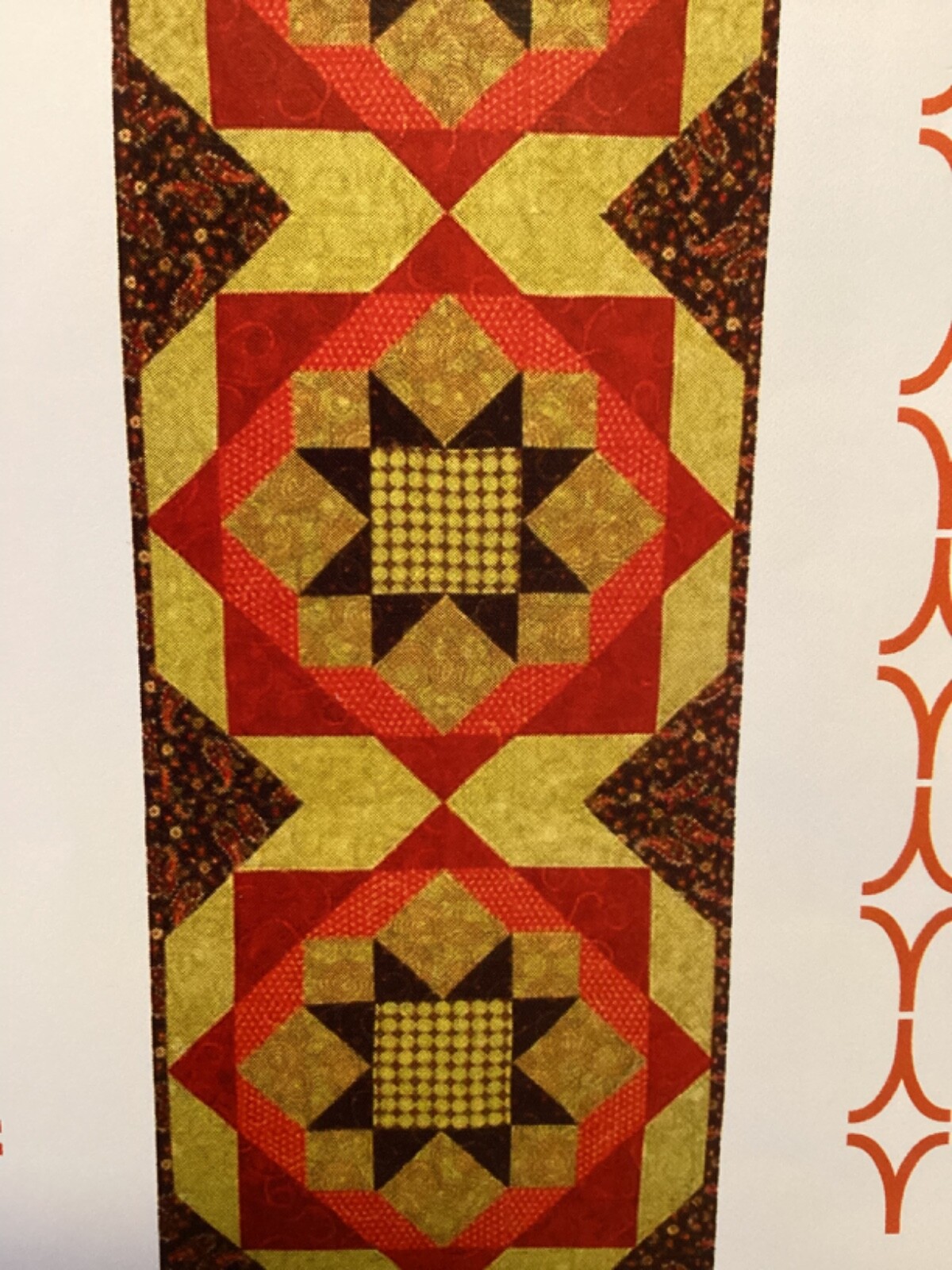 PATTERN Primitive Large Stars Quilt Table Runner NEW Nobel Needle Quilting