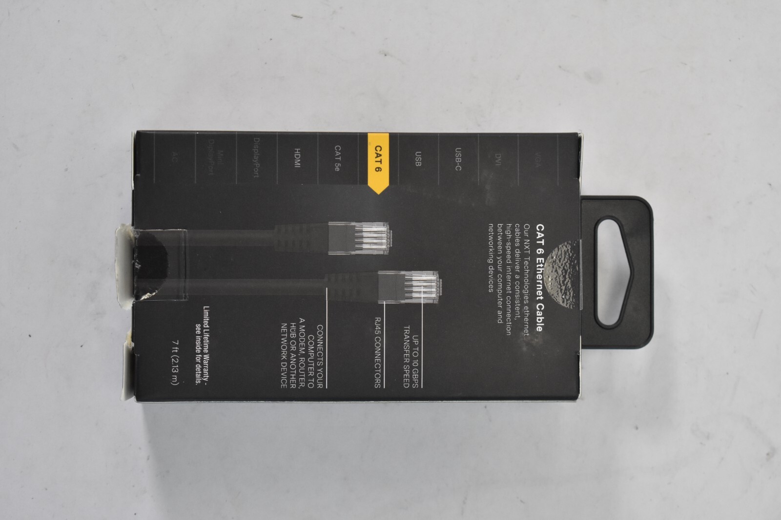 NXT Technologies Cat 6 7' Ethernet Cable Networking Cord Black NX29774