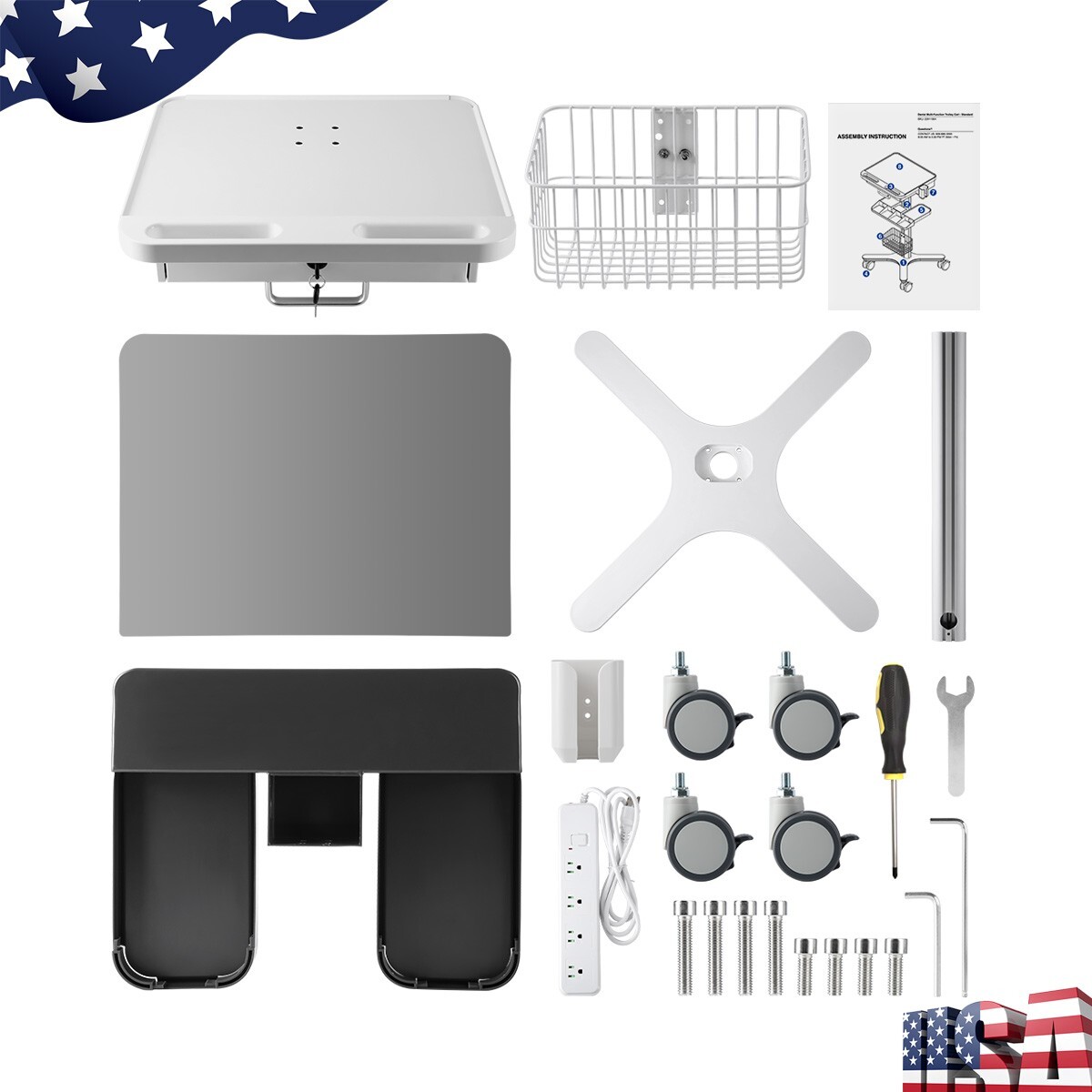 Dental Medical Rolling Multi-Function Trolley Cart