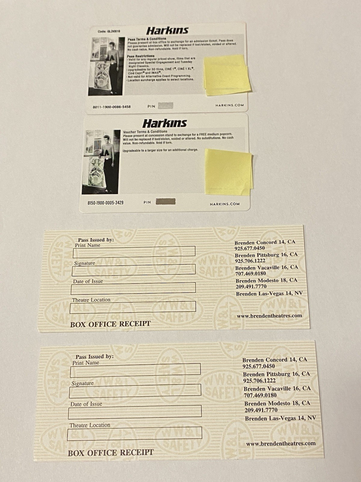 Harkins (1) and Brenden Theatres (2) VIP Classic Movie Popcorn Admission Pass
