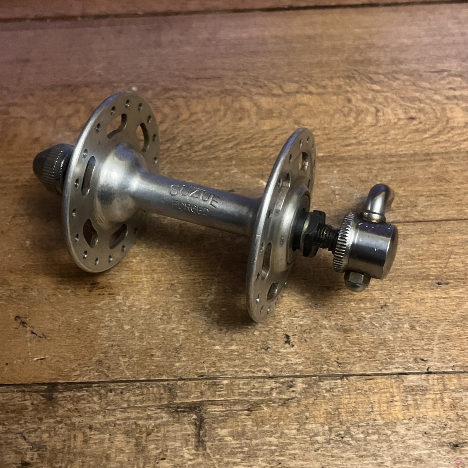 Vintage Suzue Forged Front Hub + Quick Release Skewer 36 H 80s High Flange