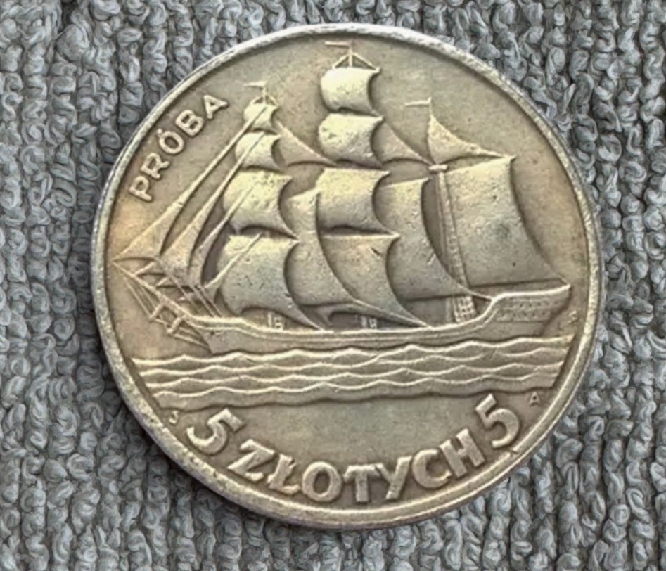 1936 Poland 5 Zlotych (Proba)