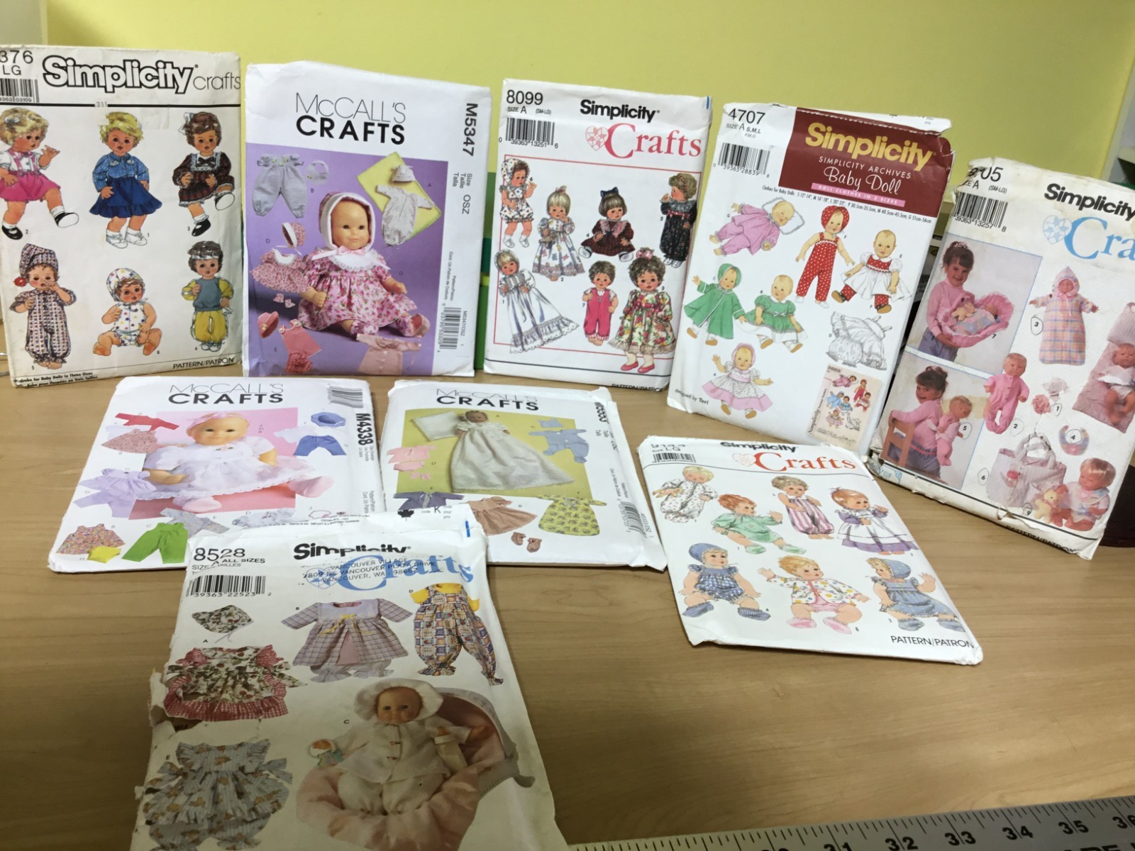 vintage sewing patterns for baby dolls factory folded , uncut