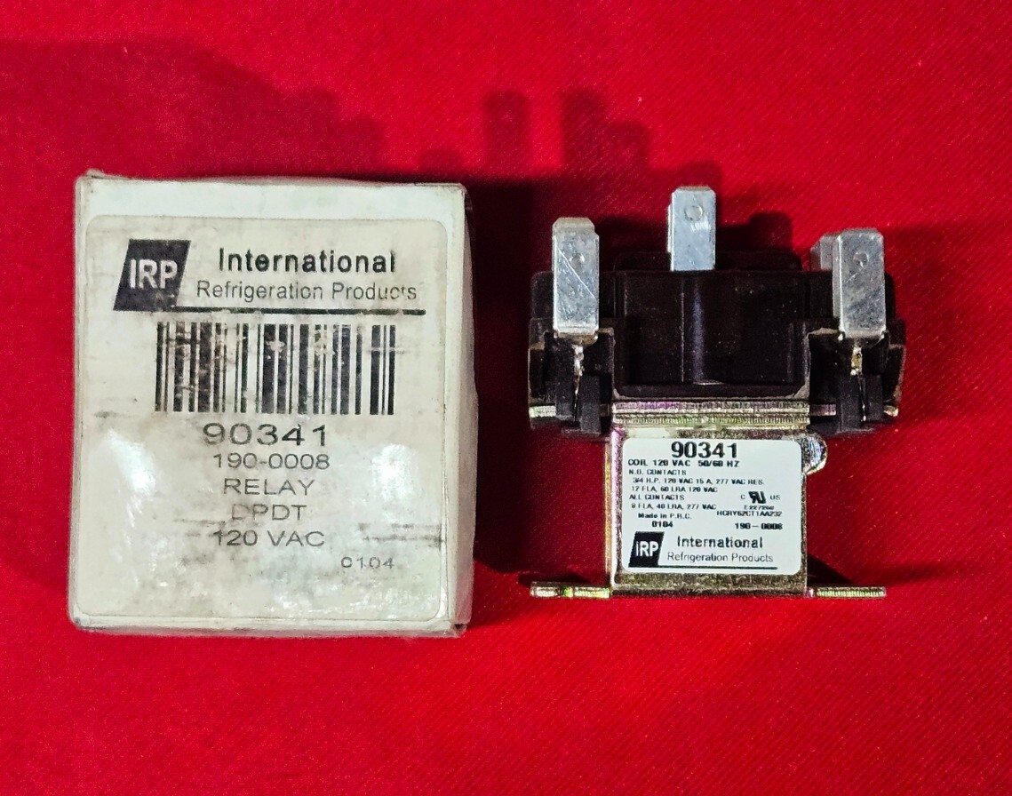 IRP 90-341, 90341, 190-0008 DPDT Type Relay 120 VAC COIL, 50/60 HZ - NEW