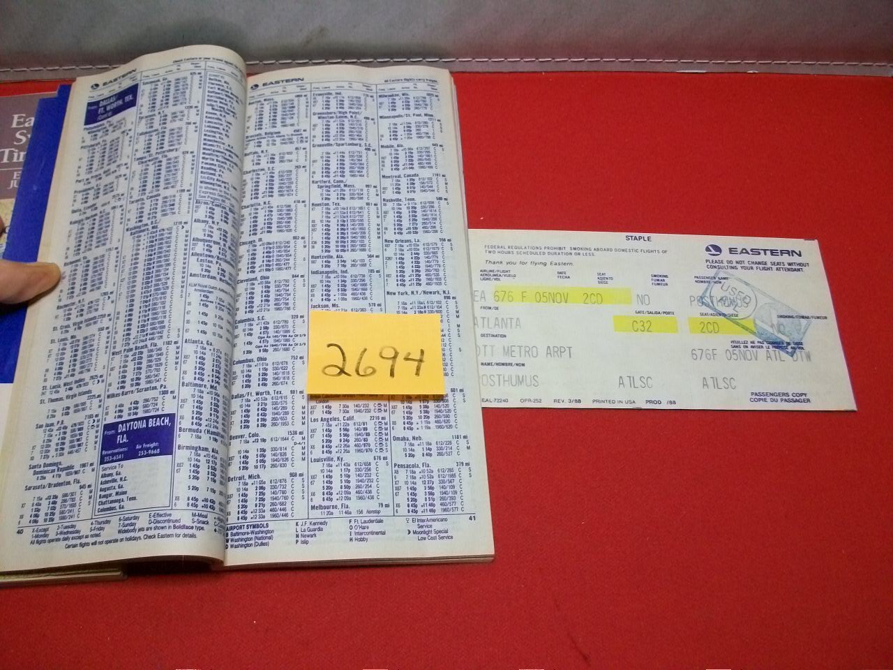 COLLECTIBLE VINTAGE ORIGINAL EASTERN AIRLINES 1987 SYSTEM TIMETABLE BOOKLETS