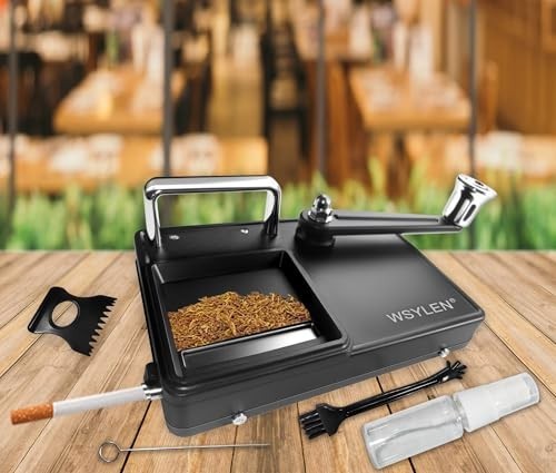 Manual Cigarette Rolling Machine with Storage, Dual-Track for 8mm Cigarettes, Bl