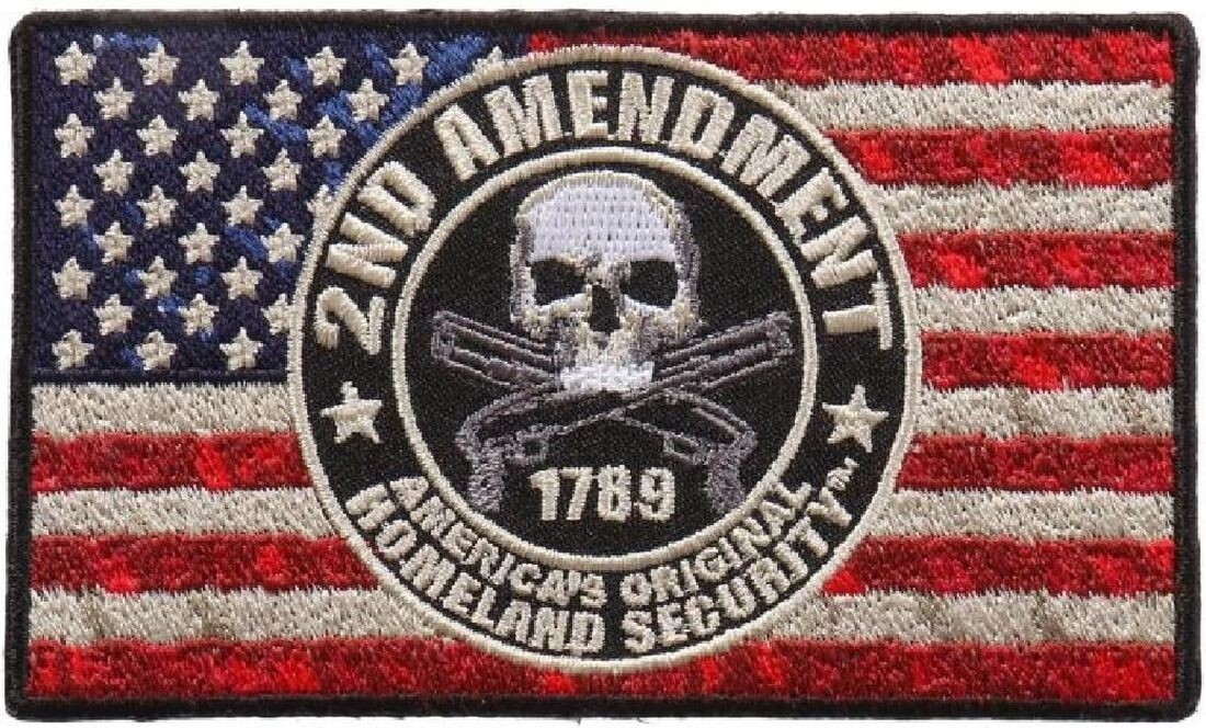 2nd Amendment Flag Distressed American USA Flag Patch - 4 x 2 Inch Iron on Sew