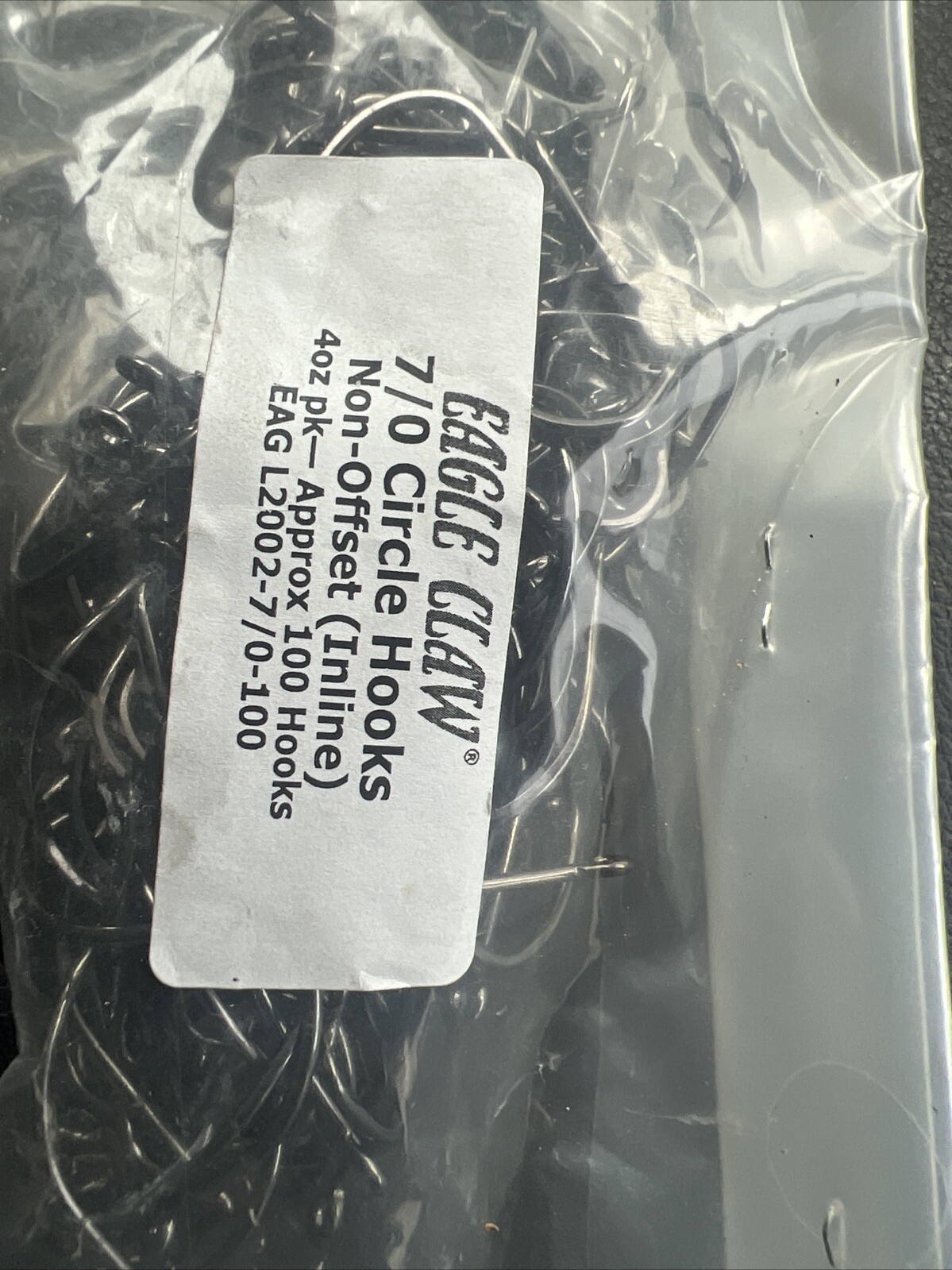 100 pack Eagle Claw 7/0 Non Offset In Line Circle Hooks Eag L2002-7/0 HTF Discon