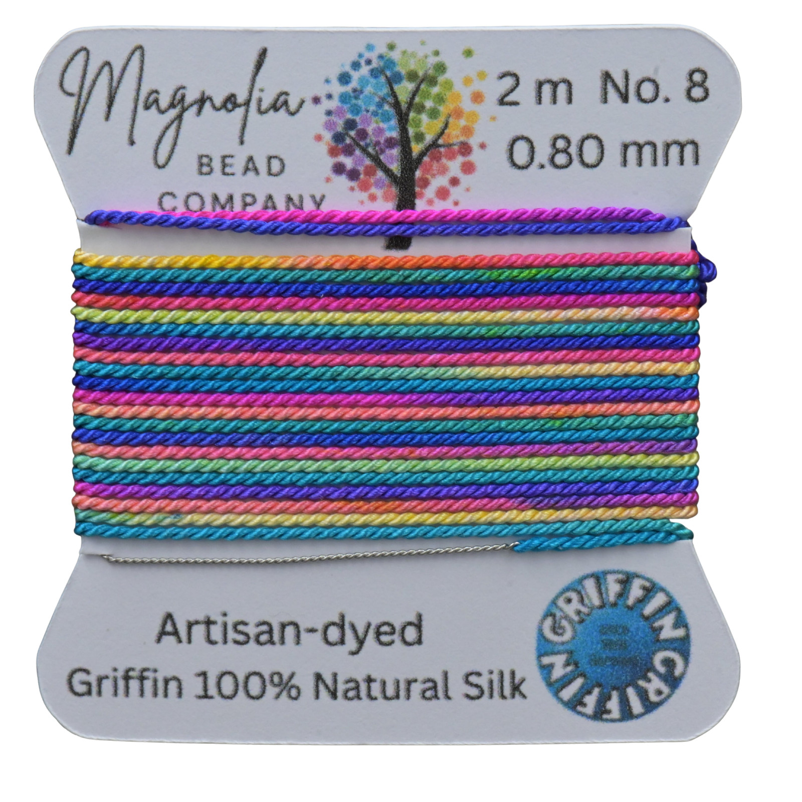 Griffin Silk Cord Rainbow – Hand-Dyed Gradient Thread for Knotting, Jewelry Maki