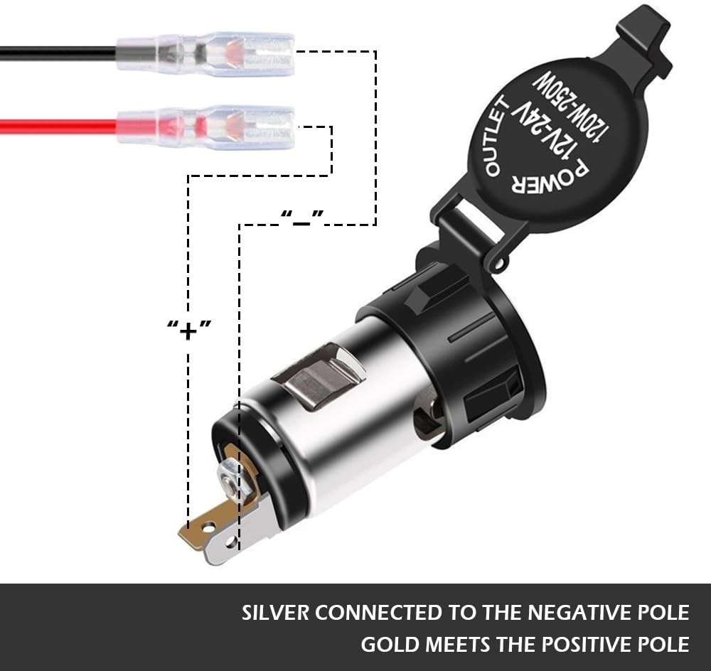 Heat Resistant Universal Cigarette Lighter Socket with Extension Cable Included