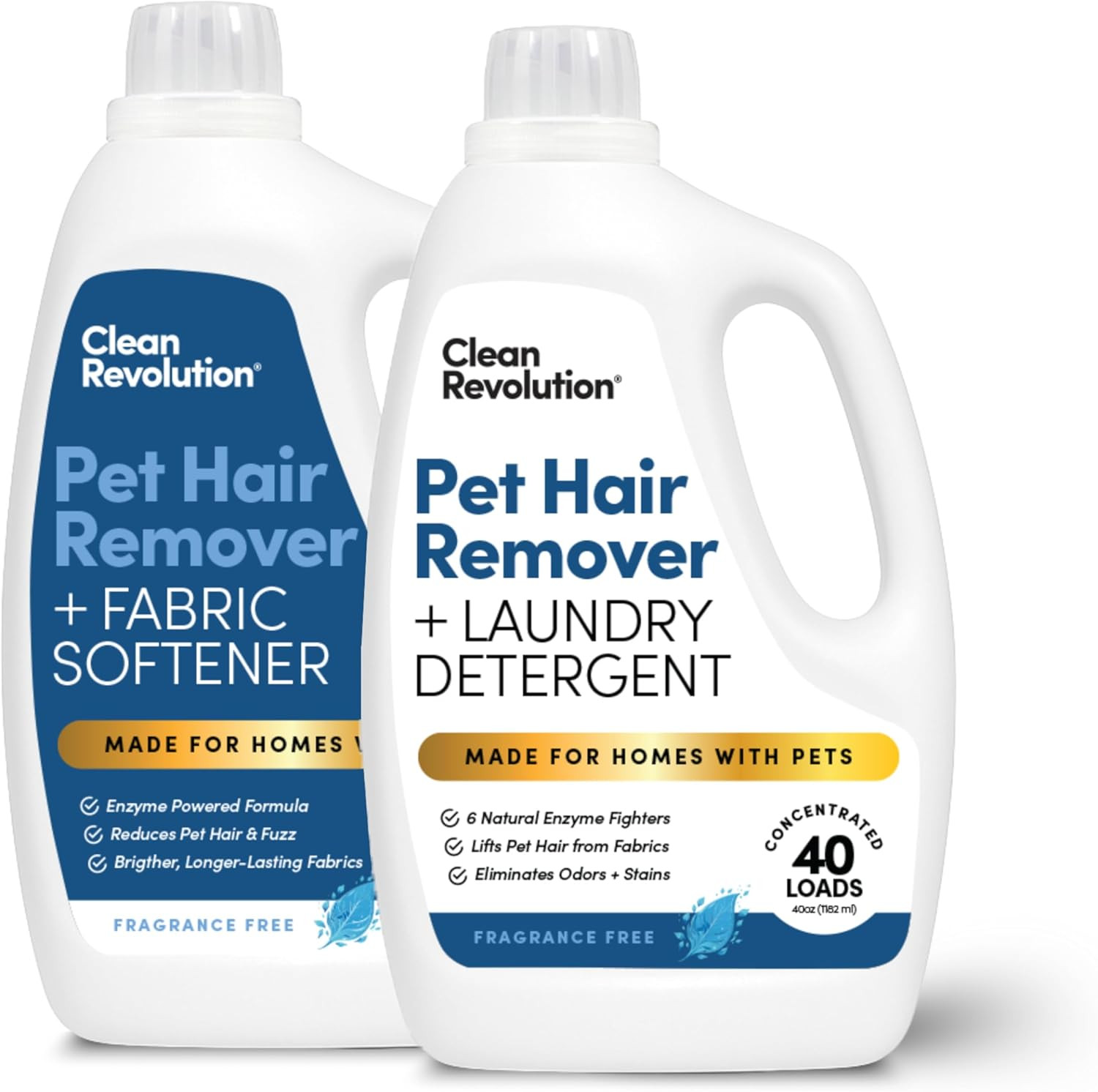 Pet Hair Remover Laundry System 2-Pack: Laundry Detergent + Fabric Softener with