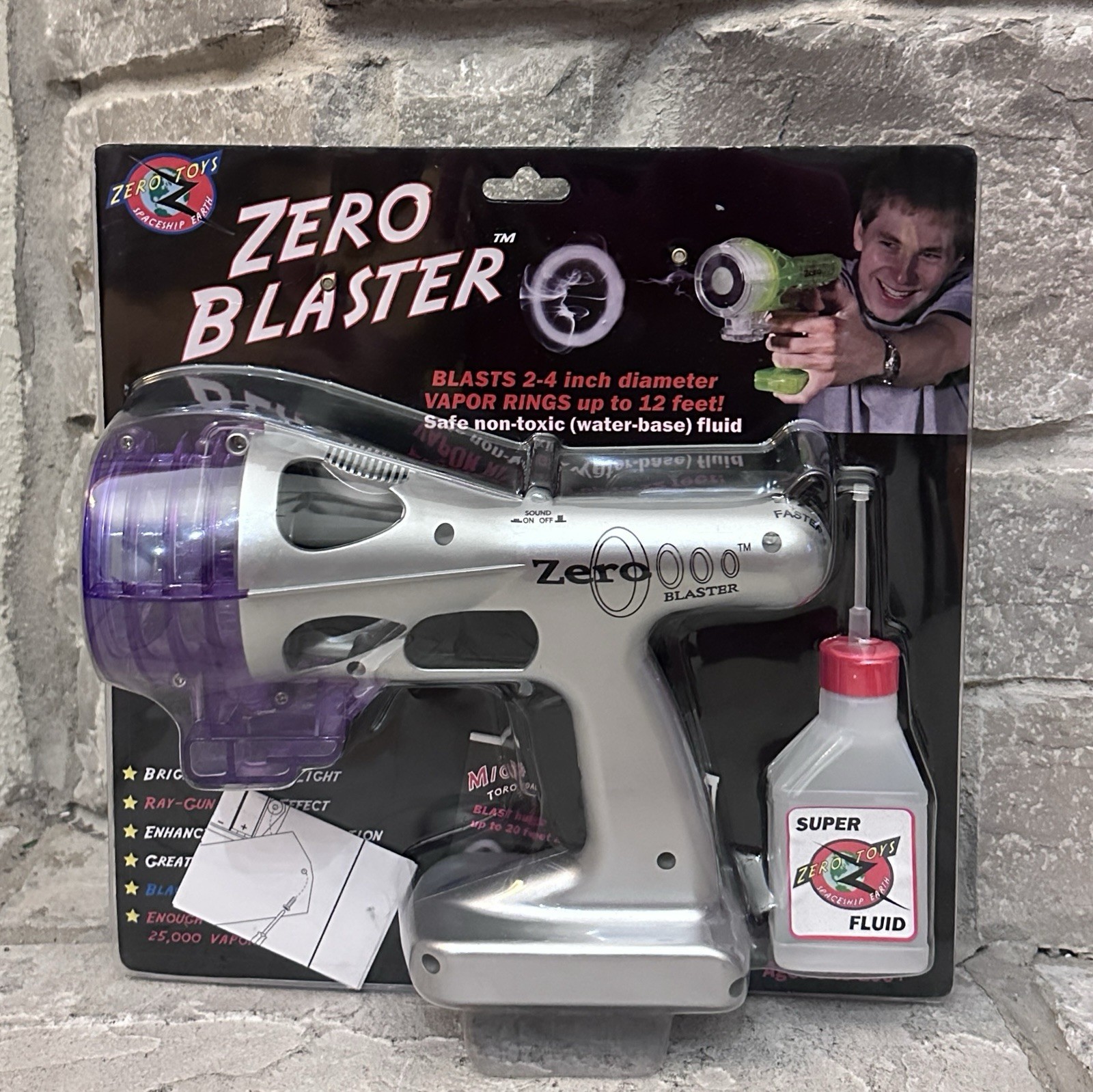 New Zero Toys Blaster Vapor Smoke Ring Gun Shooter + 3oz Fluid Vintage