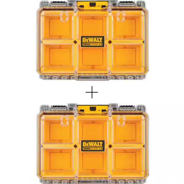 New ! TOUGHSYSTEM 2.0 6-Compartment Small Parts Organizer (2 Pack) - DWST08020