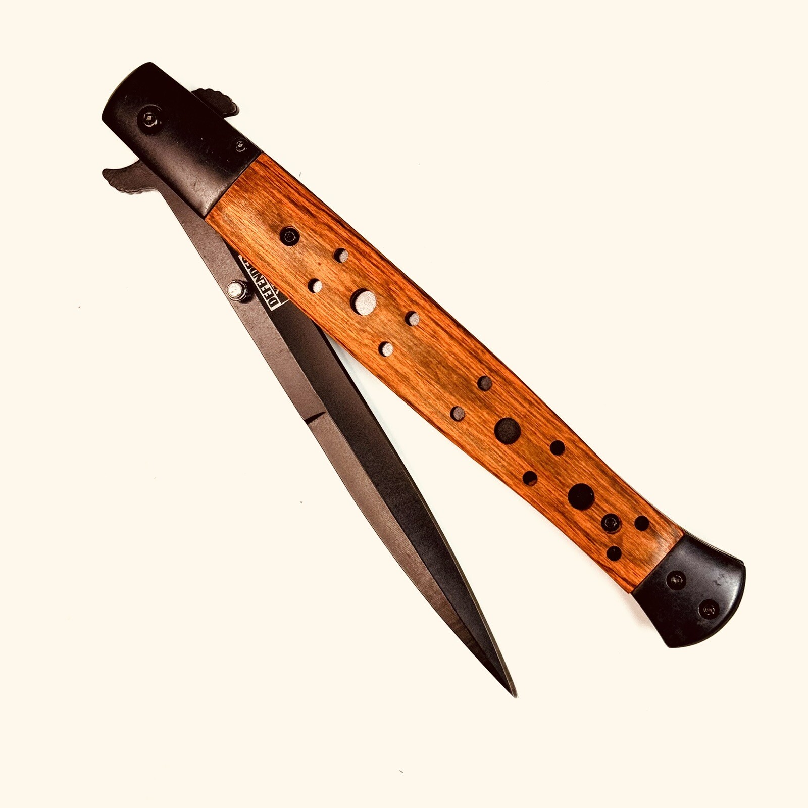12 ”  Long Wood Spring Assisted Open stainless Blade Folding Pocket Knife