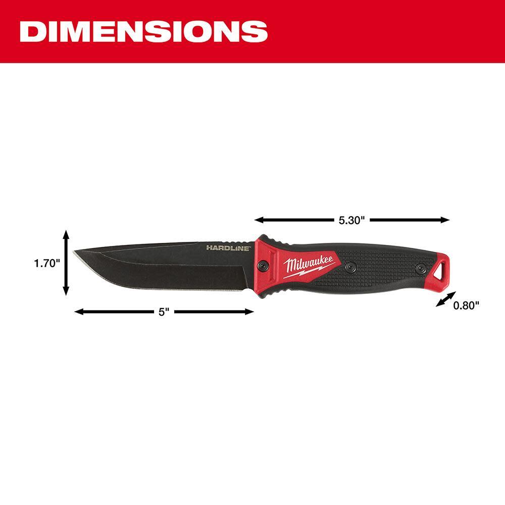 Milwaukee 5 In. Hardline Fixed Blade Knife