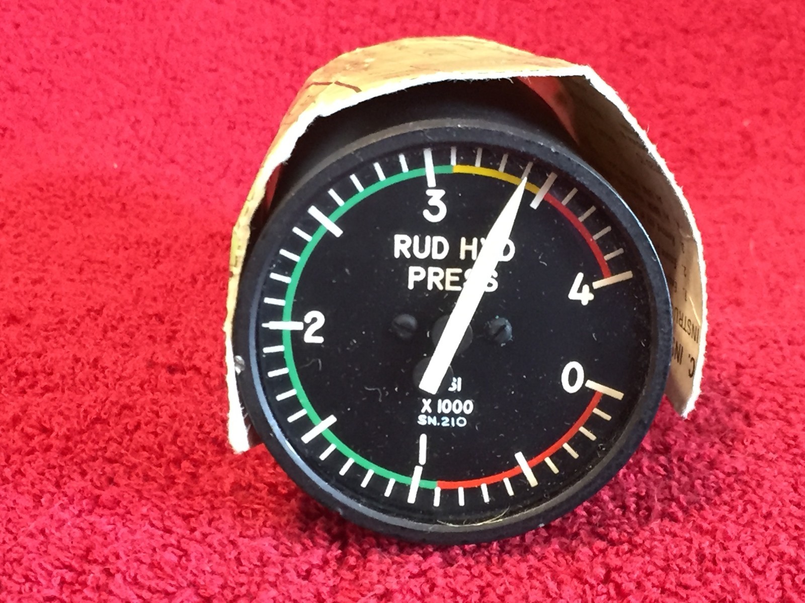 US GAUGE NP-149-U 2" HYDRAULIC PRESSURE RUDDER INDICATOR P/N SR-07J WITH TAG